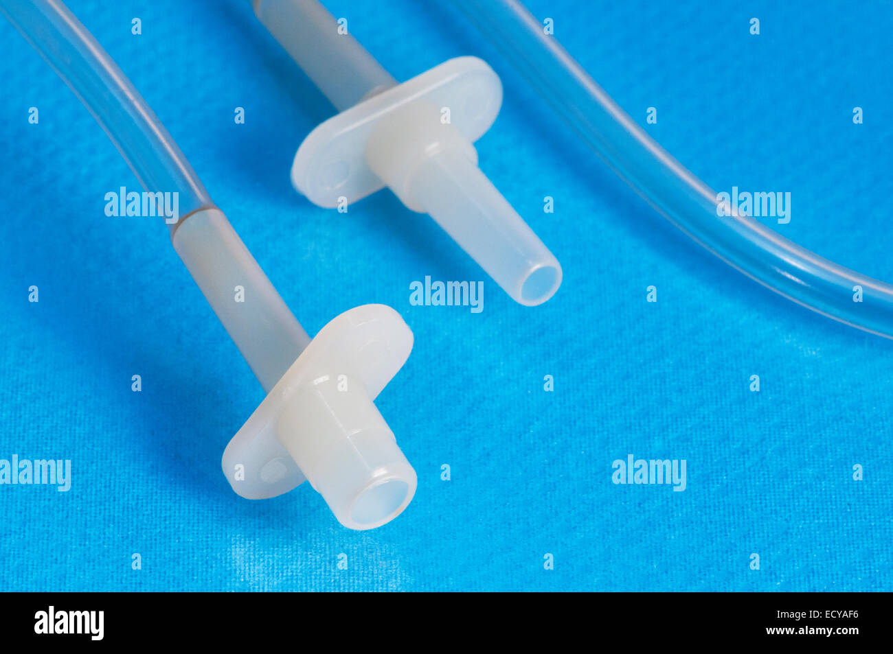 Intravenous line connectors. Stock Photo
