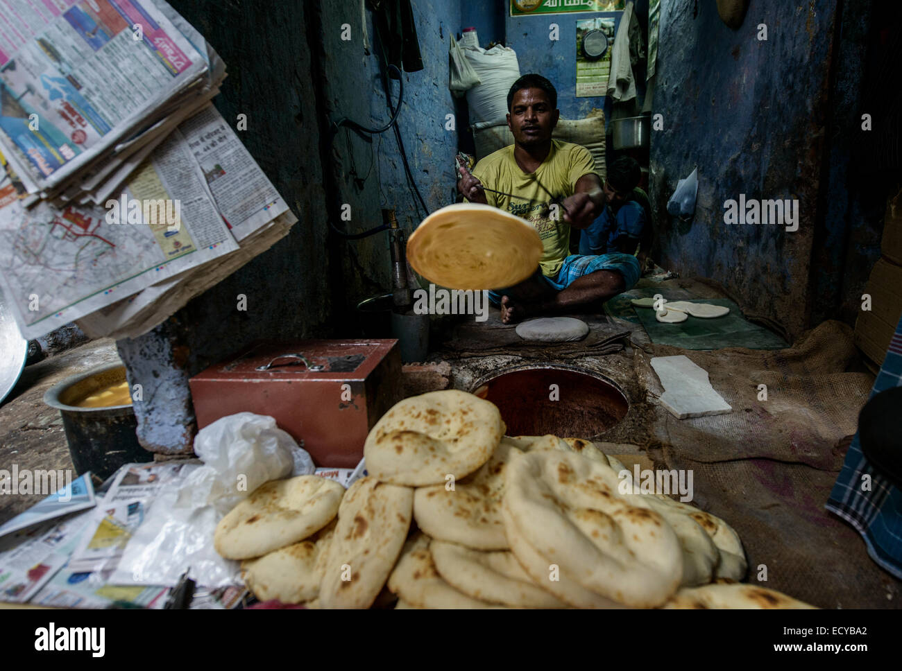 Street baker of Old Delhi, India Stock Photo