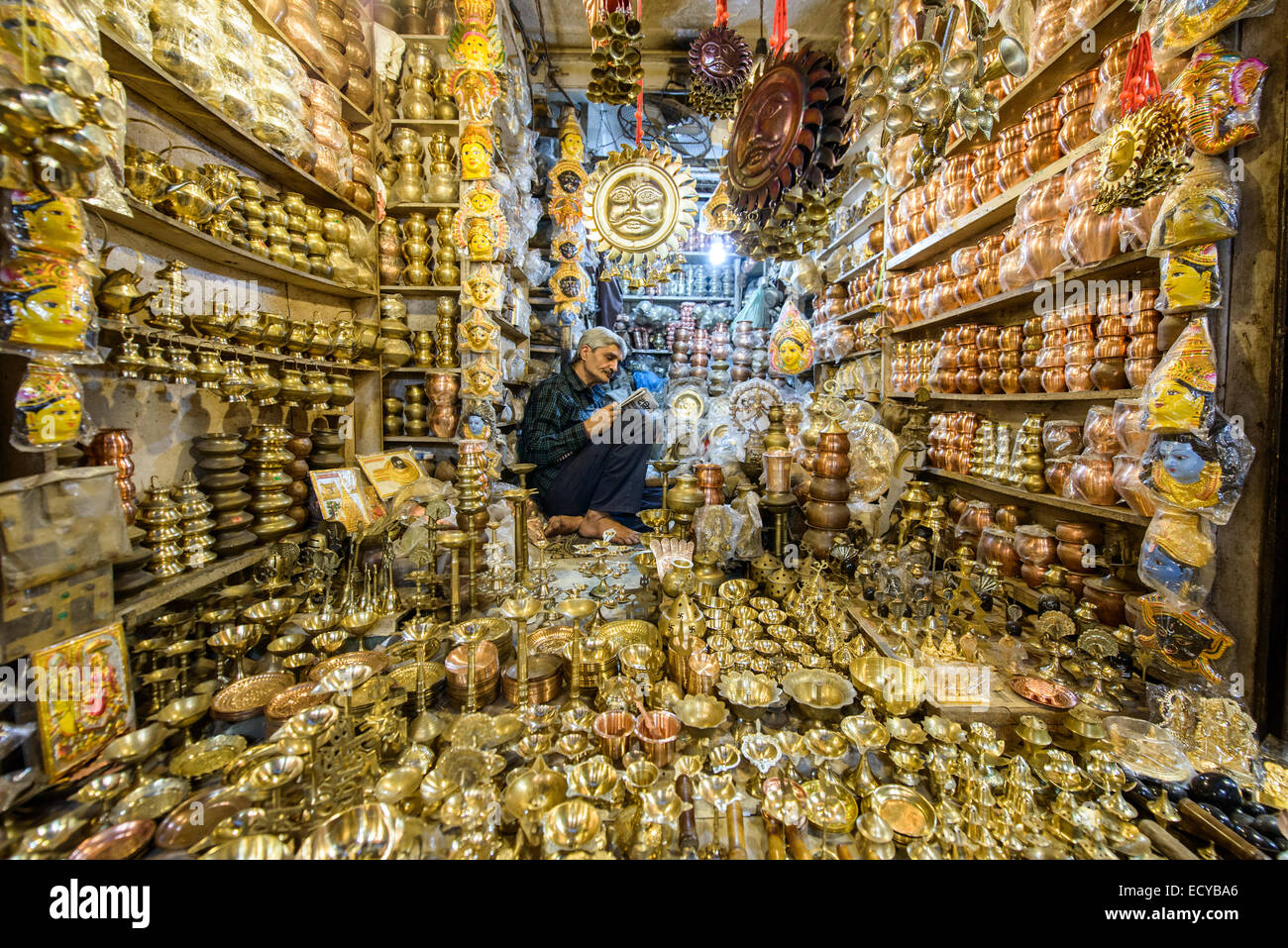 Souvenir shop in Varanasi, India Stock Photo