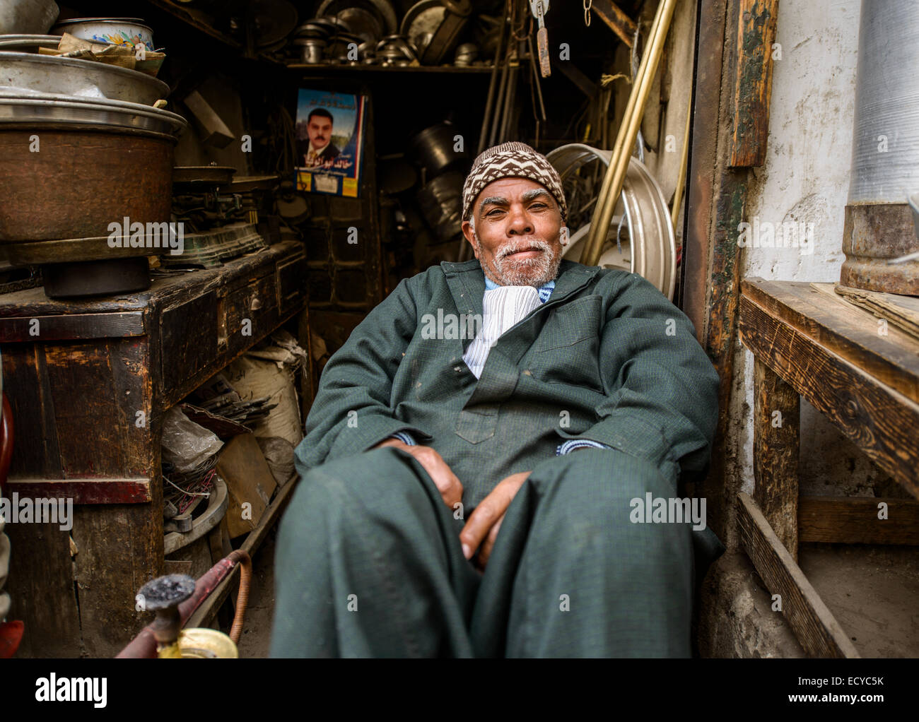 Street sellers of Islamic Cairo, Egypt Stock Photo