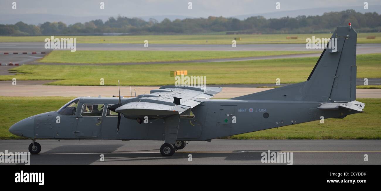 ARMY Air Corps Islander aircraft at Manchester Airport ZH004 Stock Photo