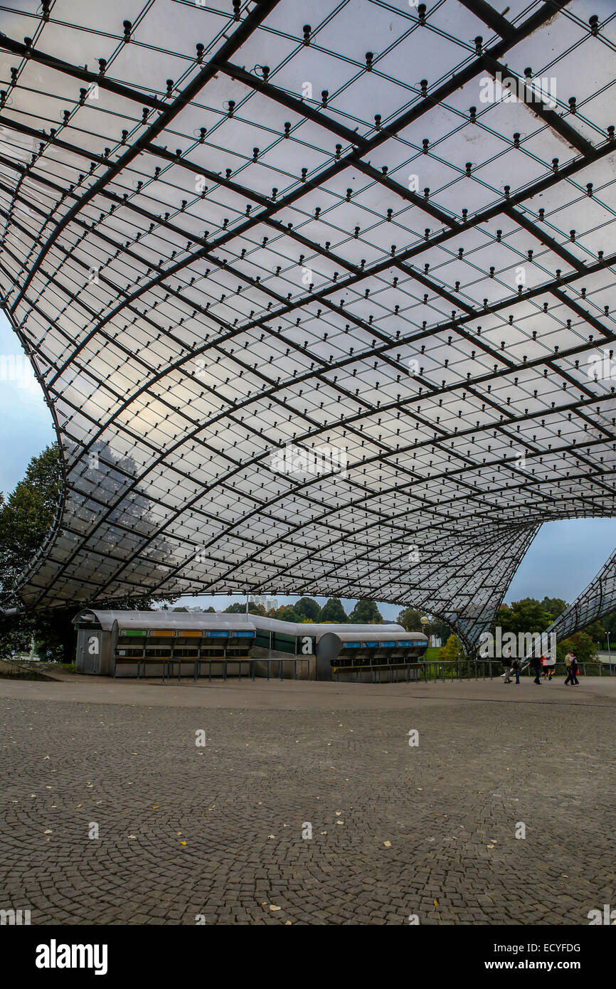 olympic park acrylic glass roof munich germany Stock Photo