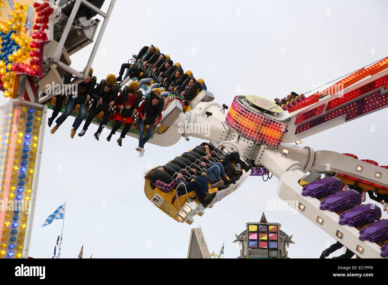 amusement park ride germany festival Stock Photo