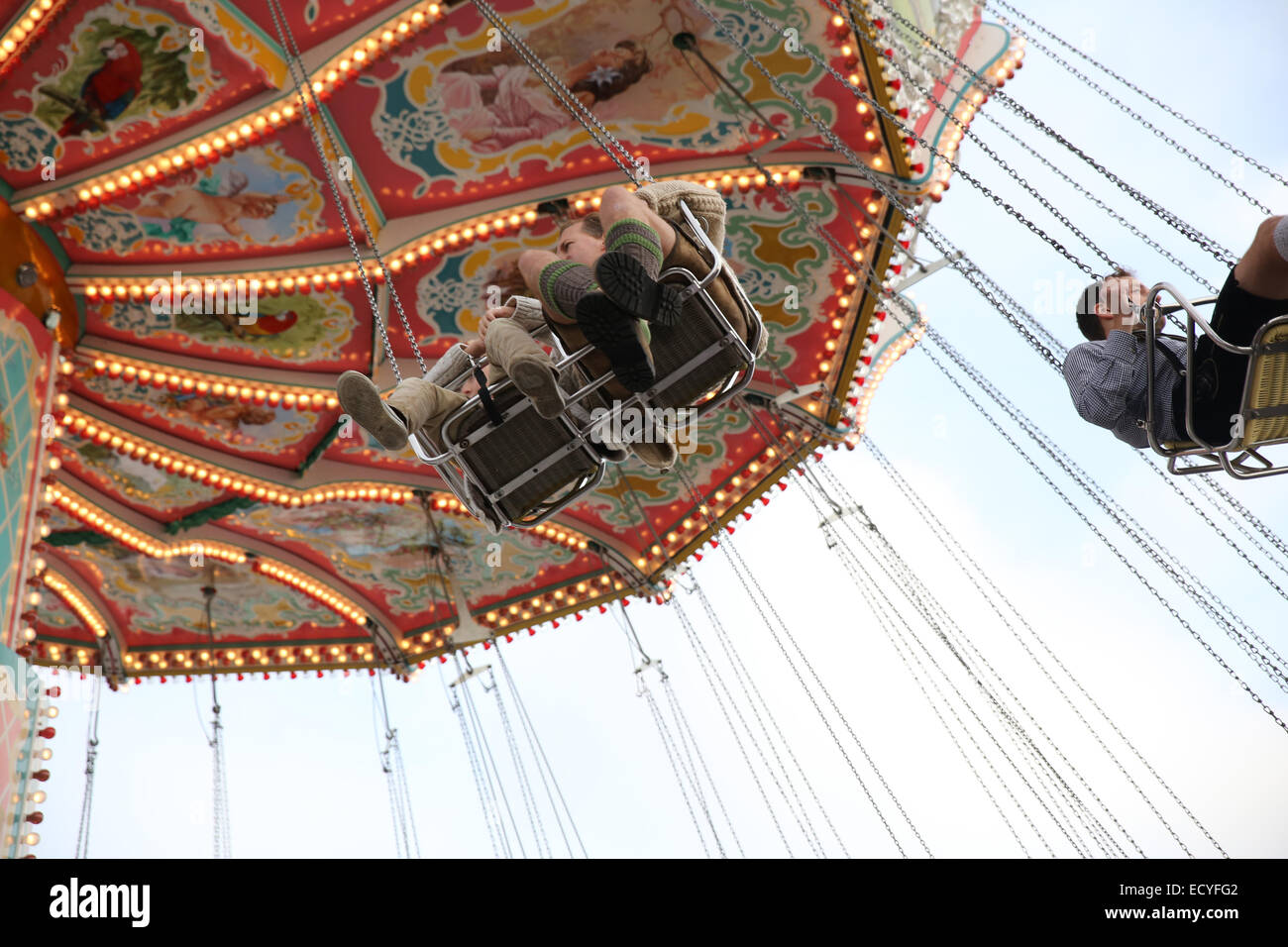 amusement park ride swing chair Stock Photo