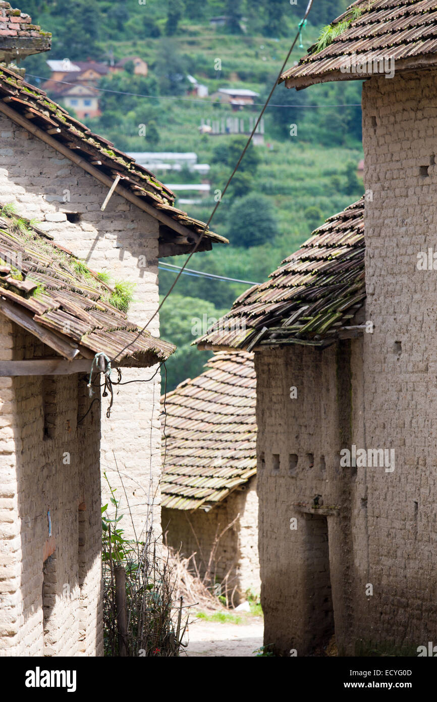 Traditional architecture in Kathmandu Valley, Nepal Stock Photo