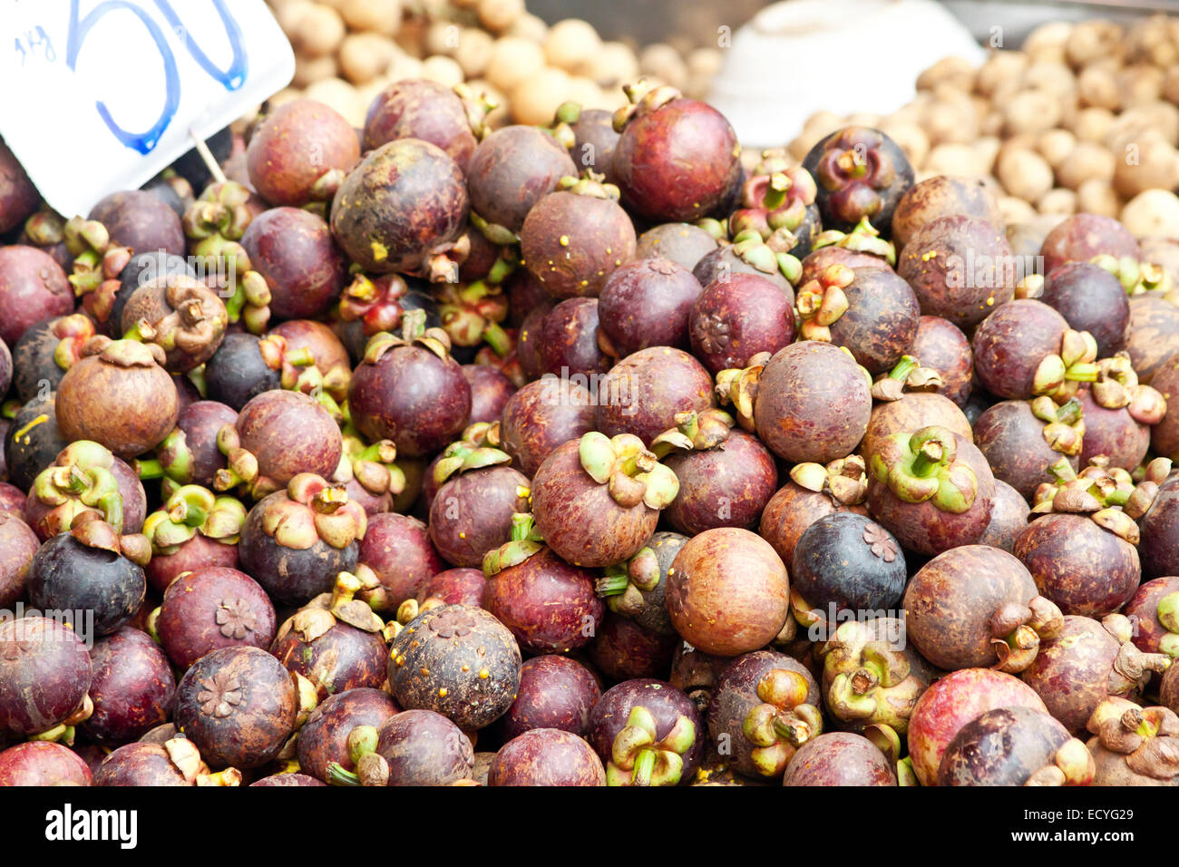 Mangosteen on the street market in Thailand Stock Photo Alamy