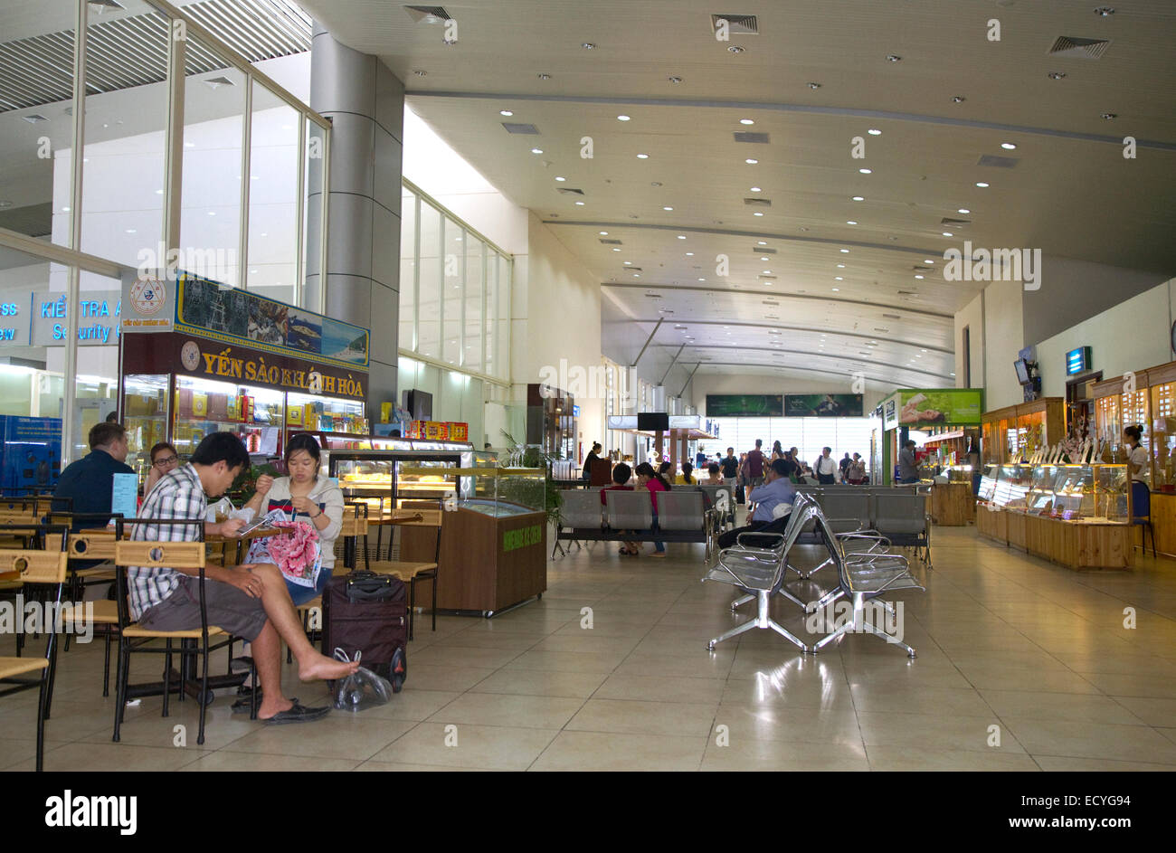 Interior terminal at the Cam Ranh International Airport, Cam Ranh, Vietnam. Stock Photo