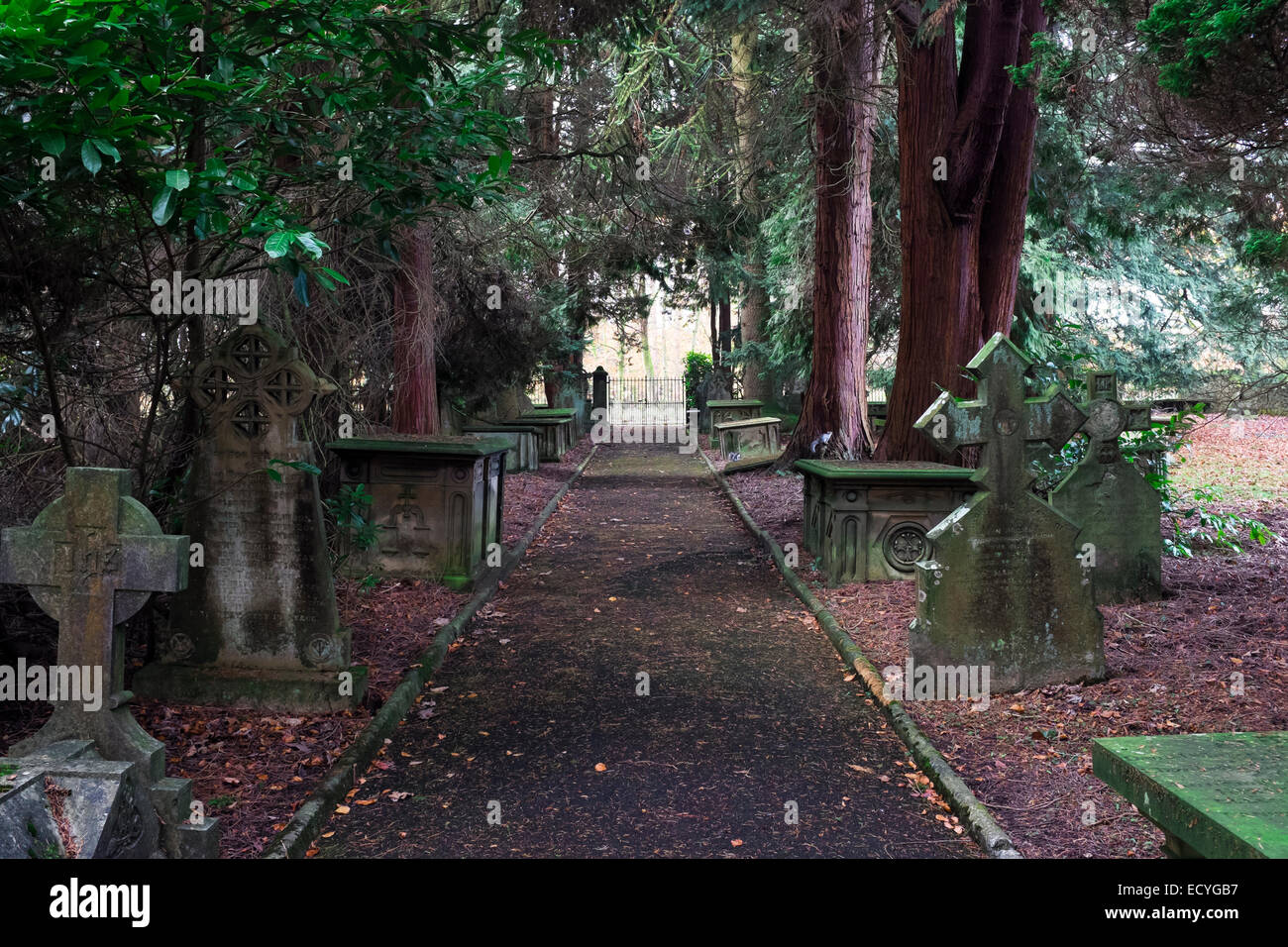 Stony Hurst College graveyard, Hurst Green Lancashire, UK Stock Photo