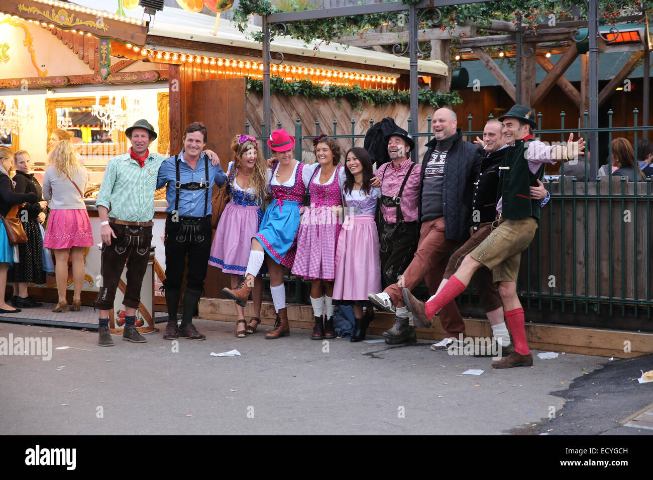 oktoberfest traditional man woman celebration people Stock Photo