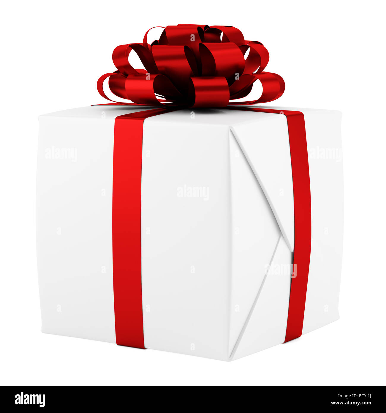 gift box with red ribbon isolated on white background Stock Photo - Alamy