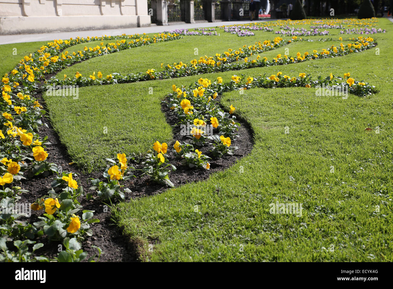 flower arrangement outdoor Mirabell garden Stock Photo