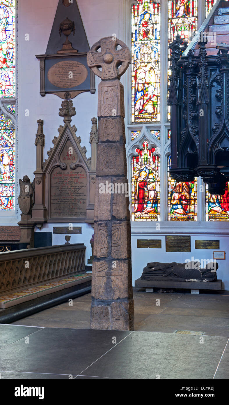 The 'Leeds Stone' in Leeds Minster, Kirkgate, Leeds, West Yorkshire, England UK Stock Photo Alamy