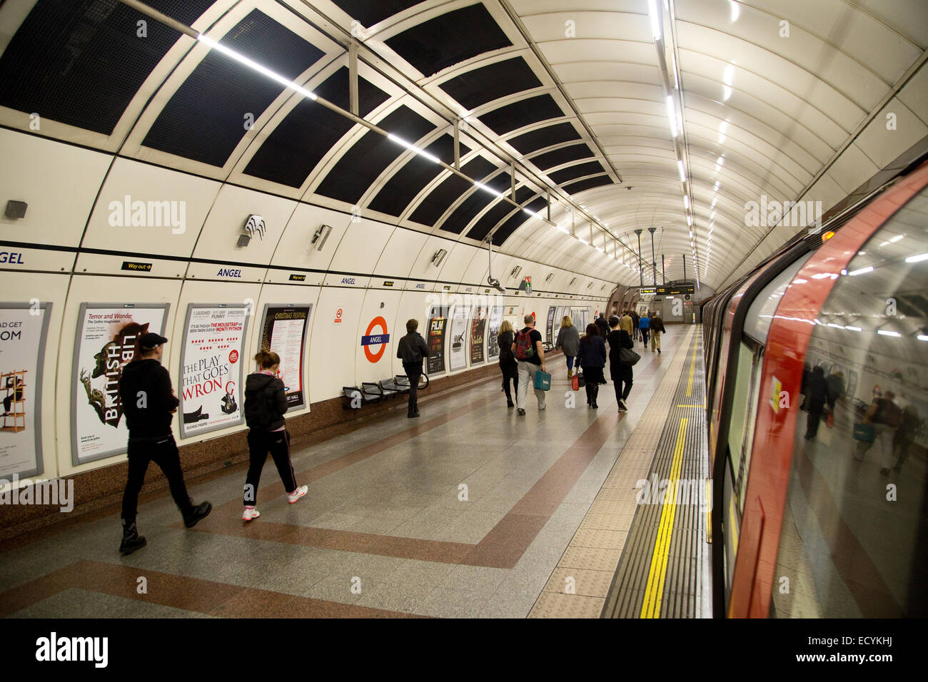 LONDON - OCTOBER 18TH: The interior of Angel station on October 18th, 2014 in London, england, uk. The london underground is the Stock Photo