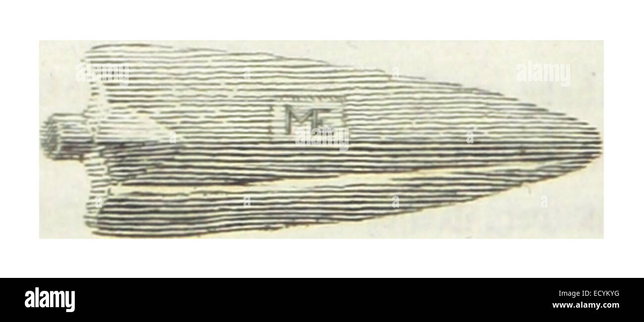 BARTHOLDY pg498 Pfeilspitze, vom Autor gefunden am Berg Itheme, Prägung ist ein Kennzeichen der Messener Stock Photo