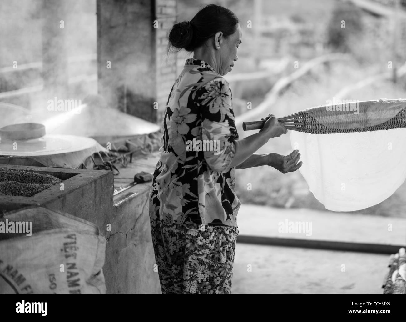 Drying rice noodle Black and White Stock Photos & Images Alamy