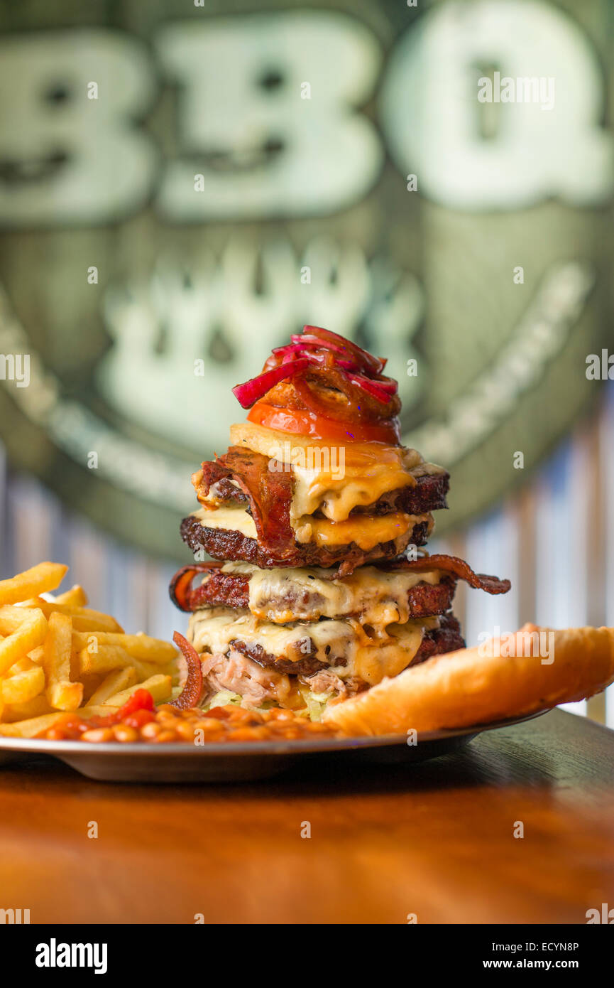 A monster multilayered highcalorie fattening huge meal of 4 four