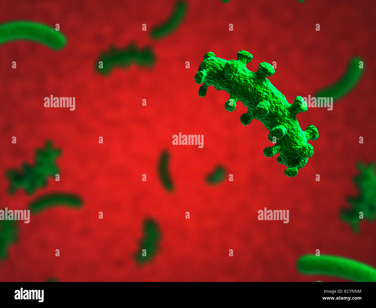 3d render of bacteria virus cell 3d  concept background Stock Photo