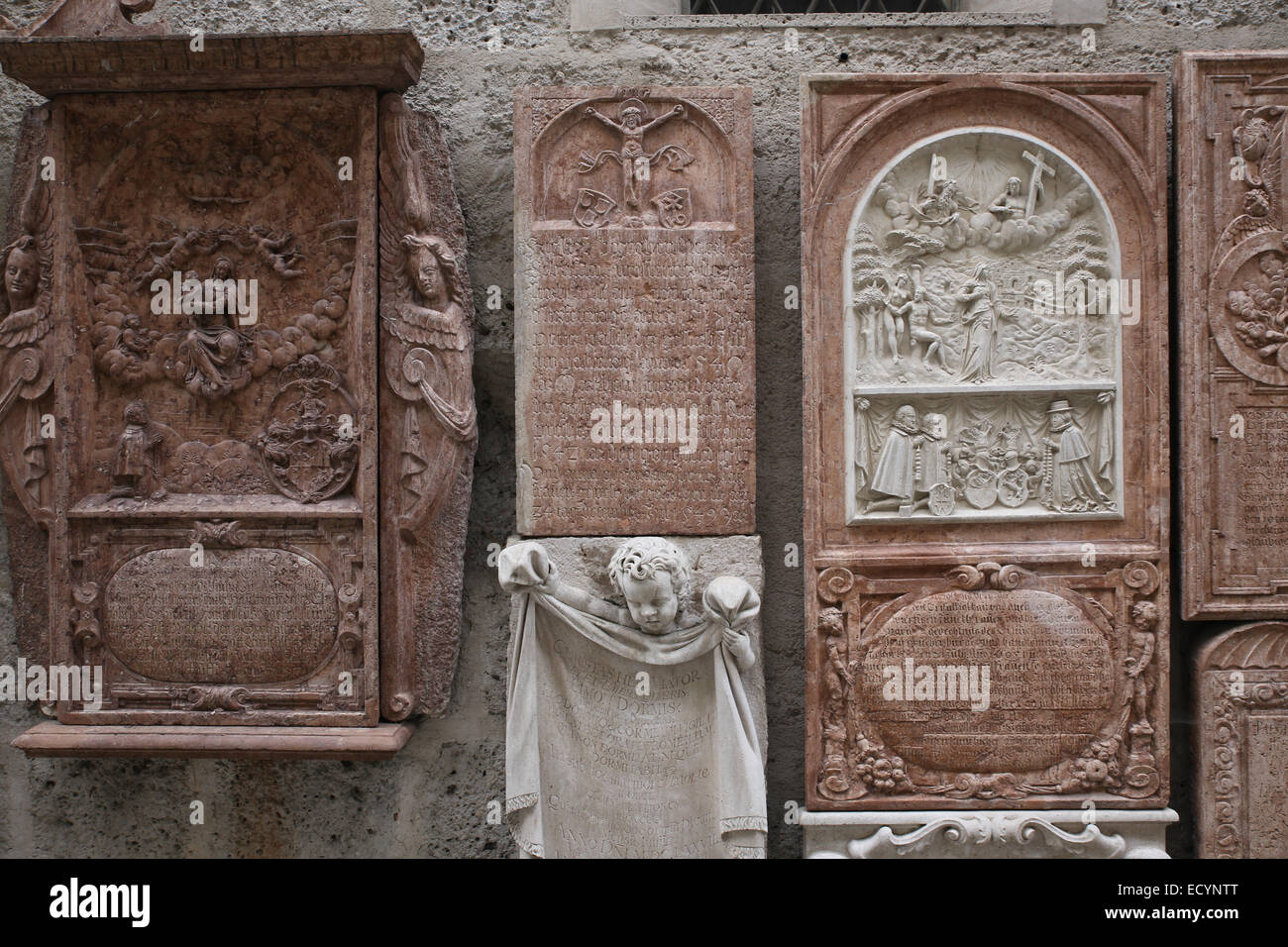 Salzburg cemetery tombstones Europe Stock Photo