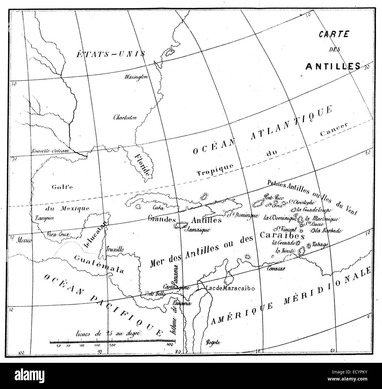 Caribbean map Black and White Stock Photos &amp; Images - Alamy