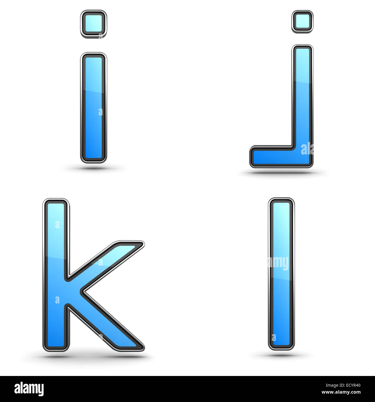Letters I, J K, L - Set in Touchpad Style. Stock Photo