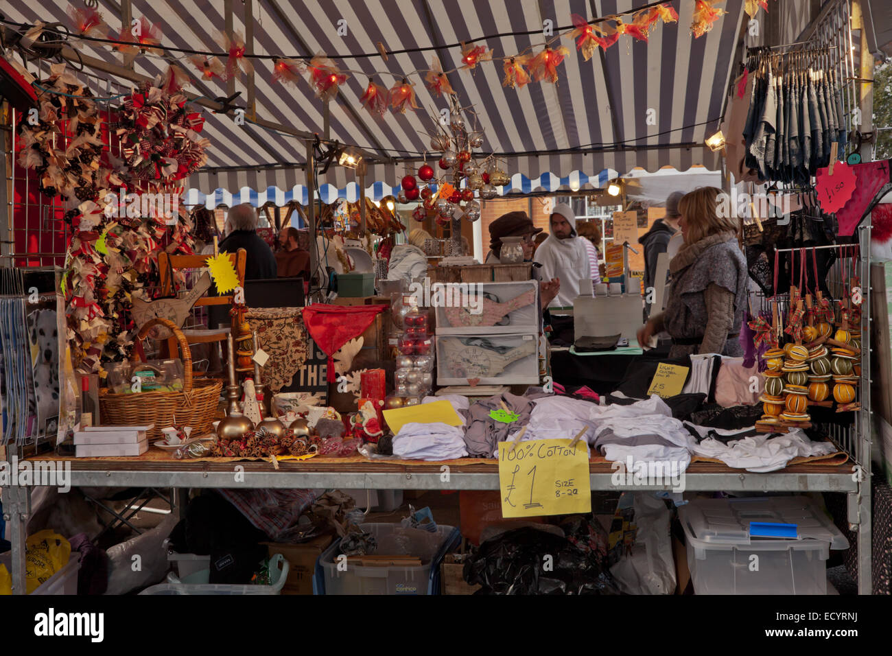 Christmas market stalls, Ludlow market, Shropshire UK Stock Photo Alamy