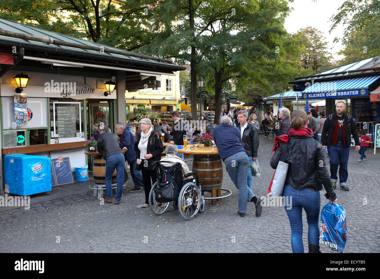 Munich outdoor market Viktualienmarkt Stock Photo