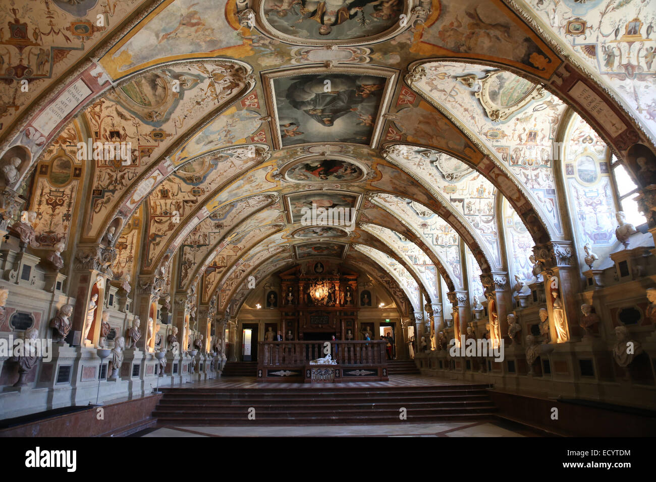 Renaissance interior Munich residenz Antiquarium Stock Photo