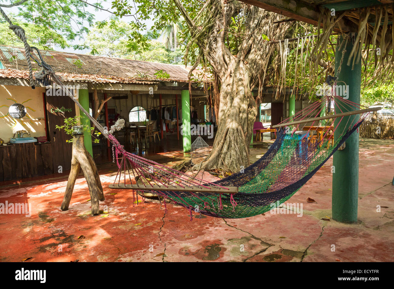 A Juice bar with a hammock in quiet Playa Garza Nosara, Costa Rica Stock Photo