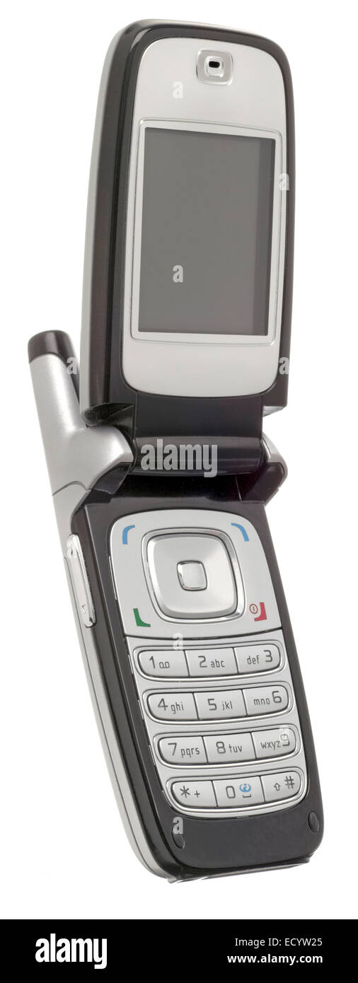 cell phone flip phone photographed on a white background Stock Photo ...