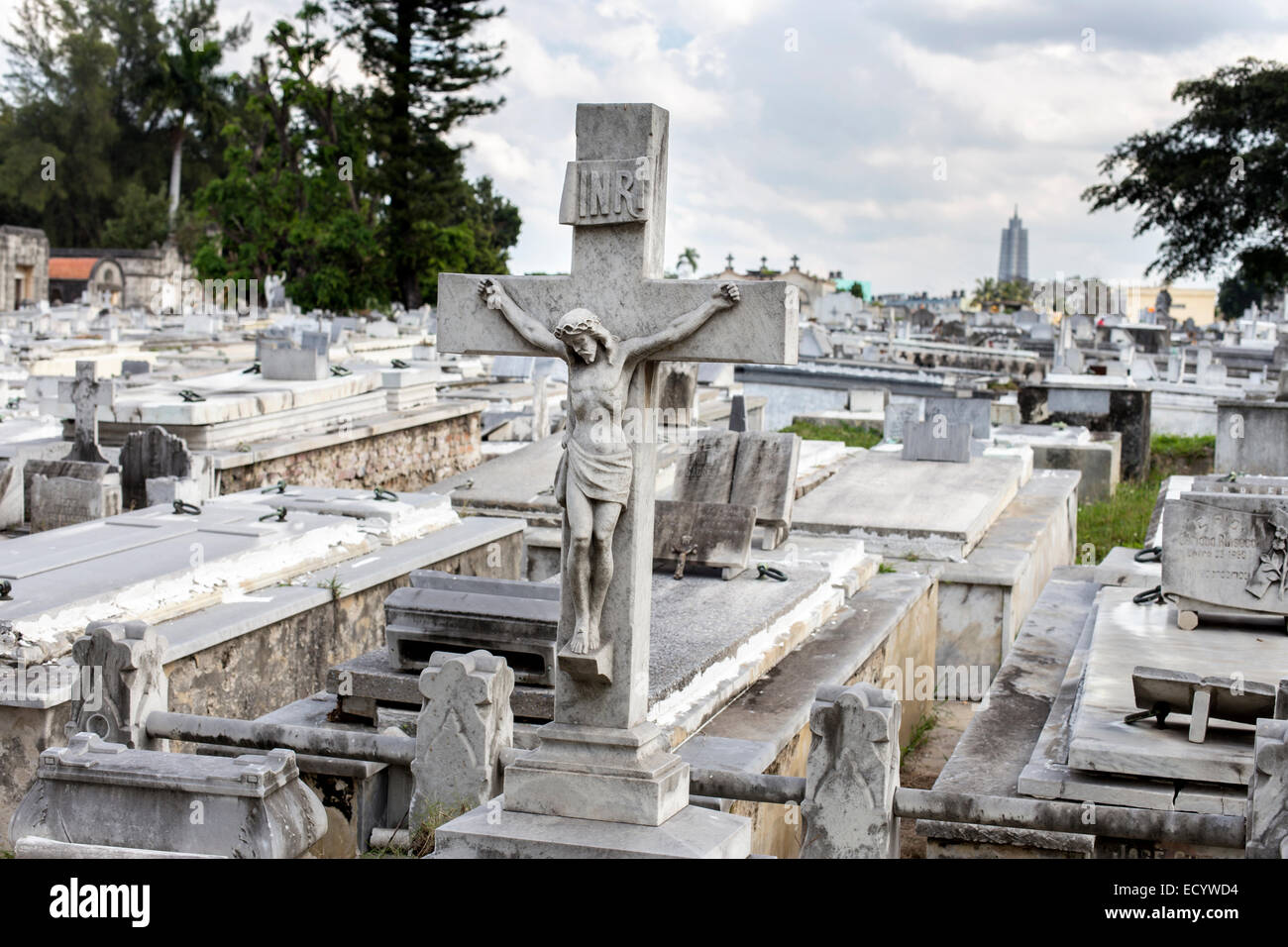 Tombs at the Necropolis Cristobal Colon cemetery, Havana, Cuba Stock
