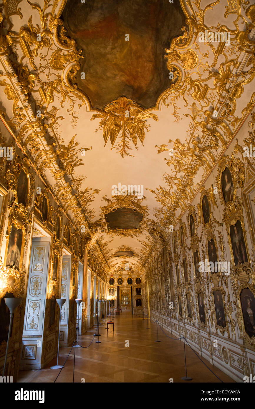 Baroque Ancestral Gallery Munic residenz Stock Photo