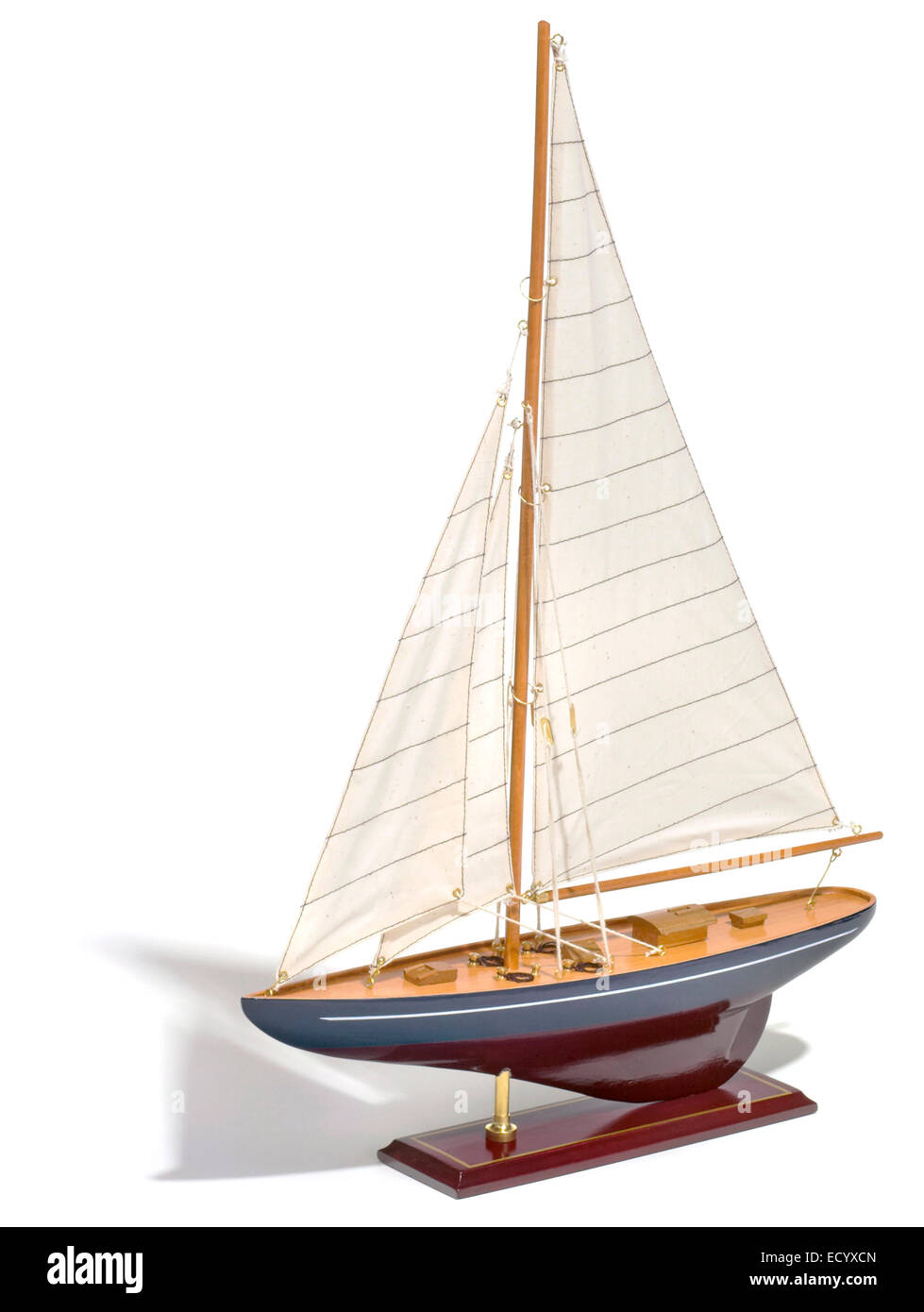 cherry wood model sailboat Stock Photo