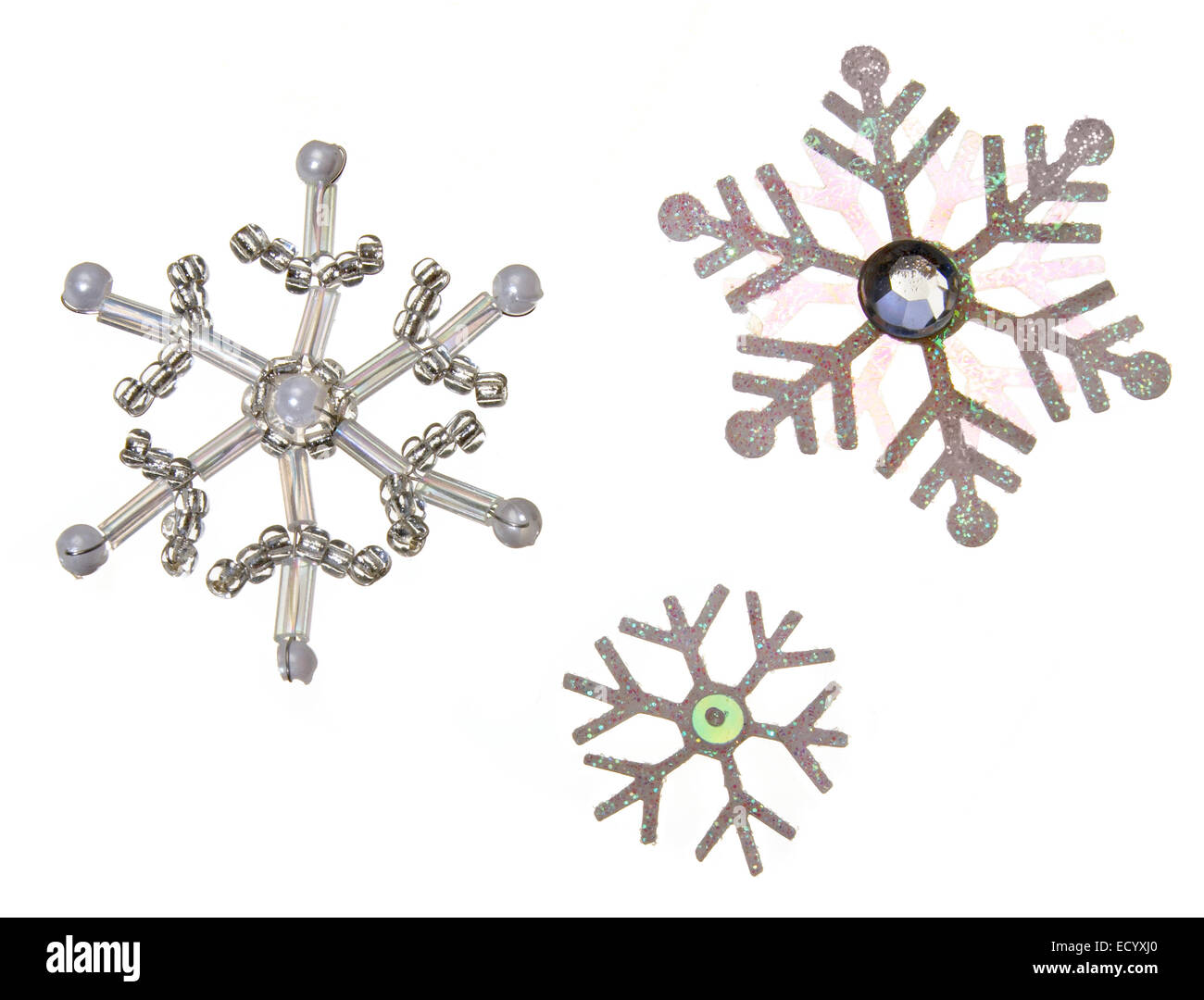 jeweled snowflakes Stock Photo