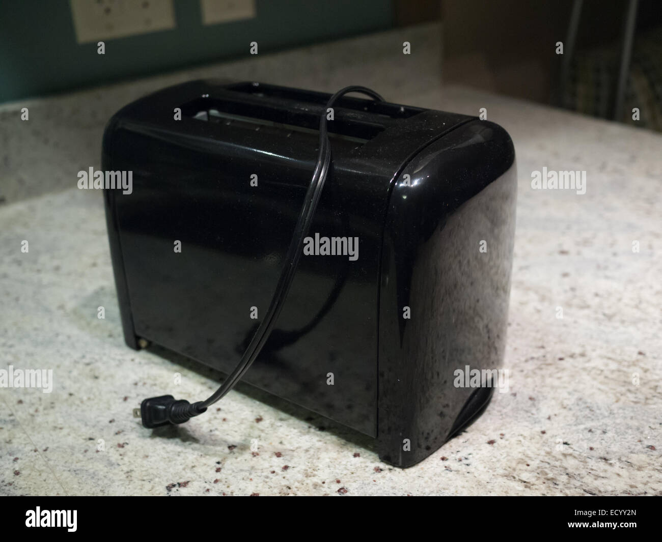 black toaster oven unplugged Stock Photo