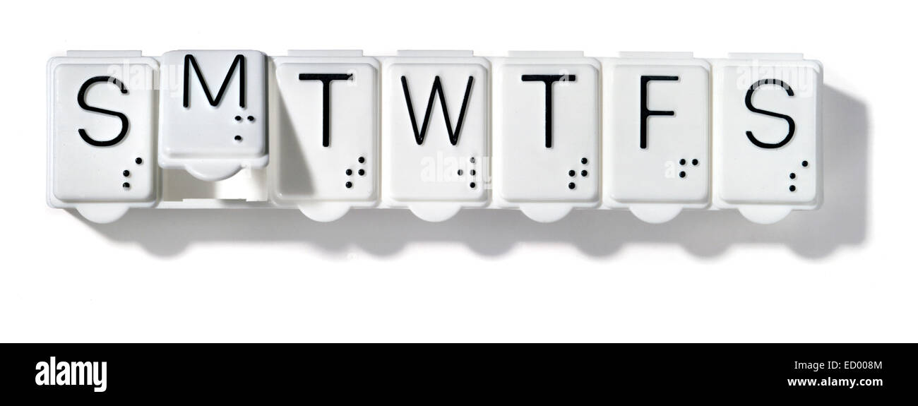 day of the week pill box Stock Photo Alamy