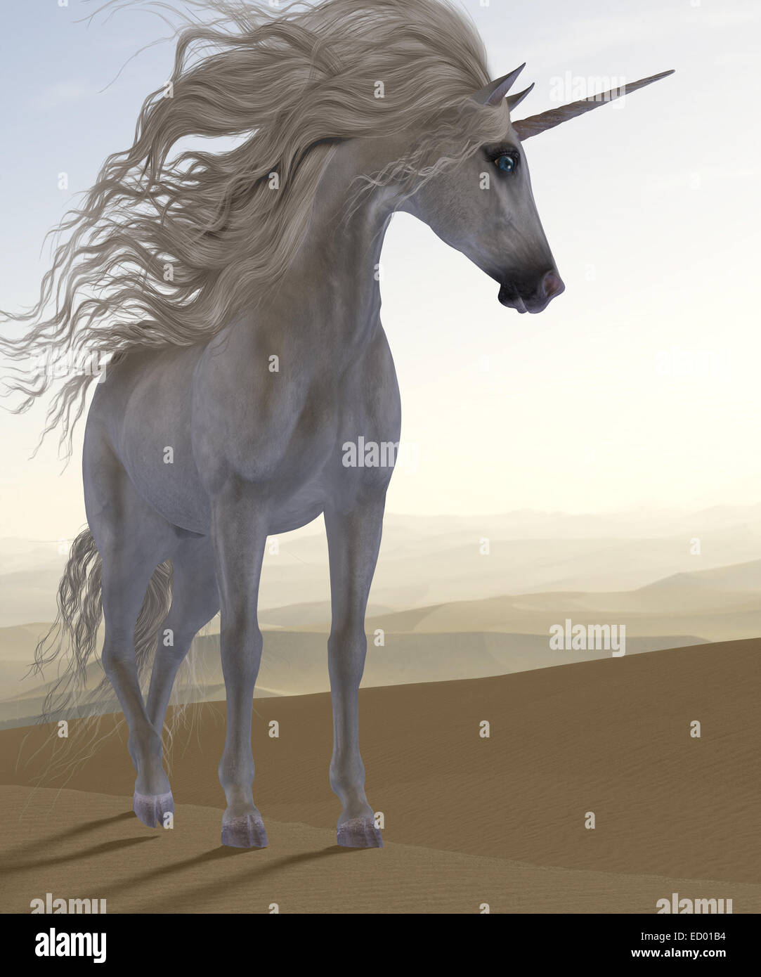 A Unicorn is a creature of fantasy and mythology which has a horn on