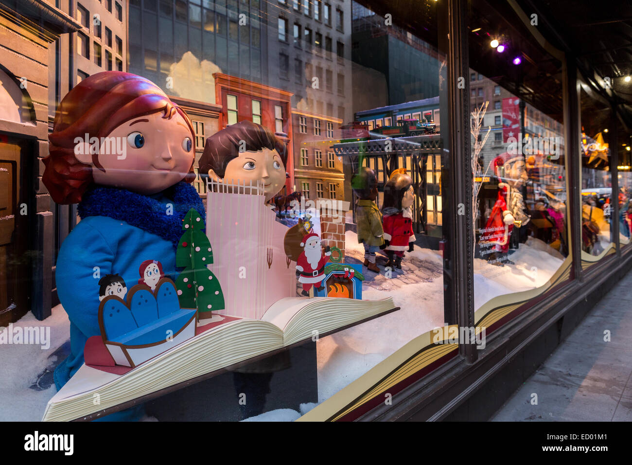 Christmas window holiday display at Macy's department ...
