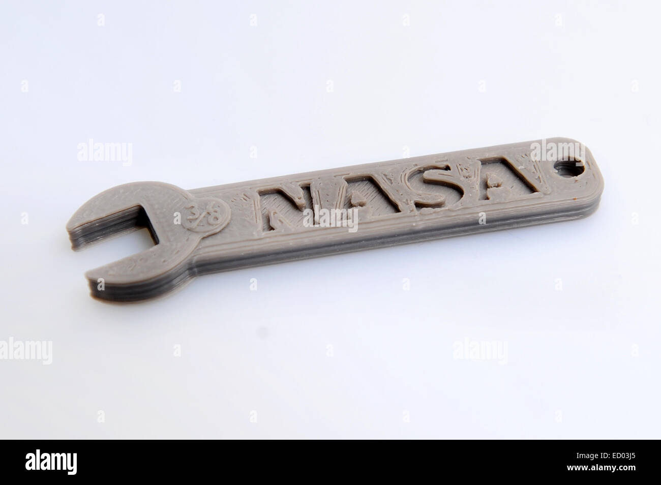 3D printed 3/8 inch wrench made by NASA on a three D printer Stock Photo