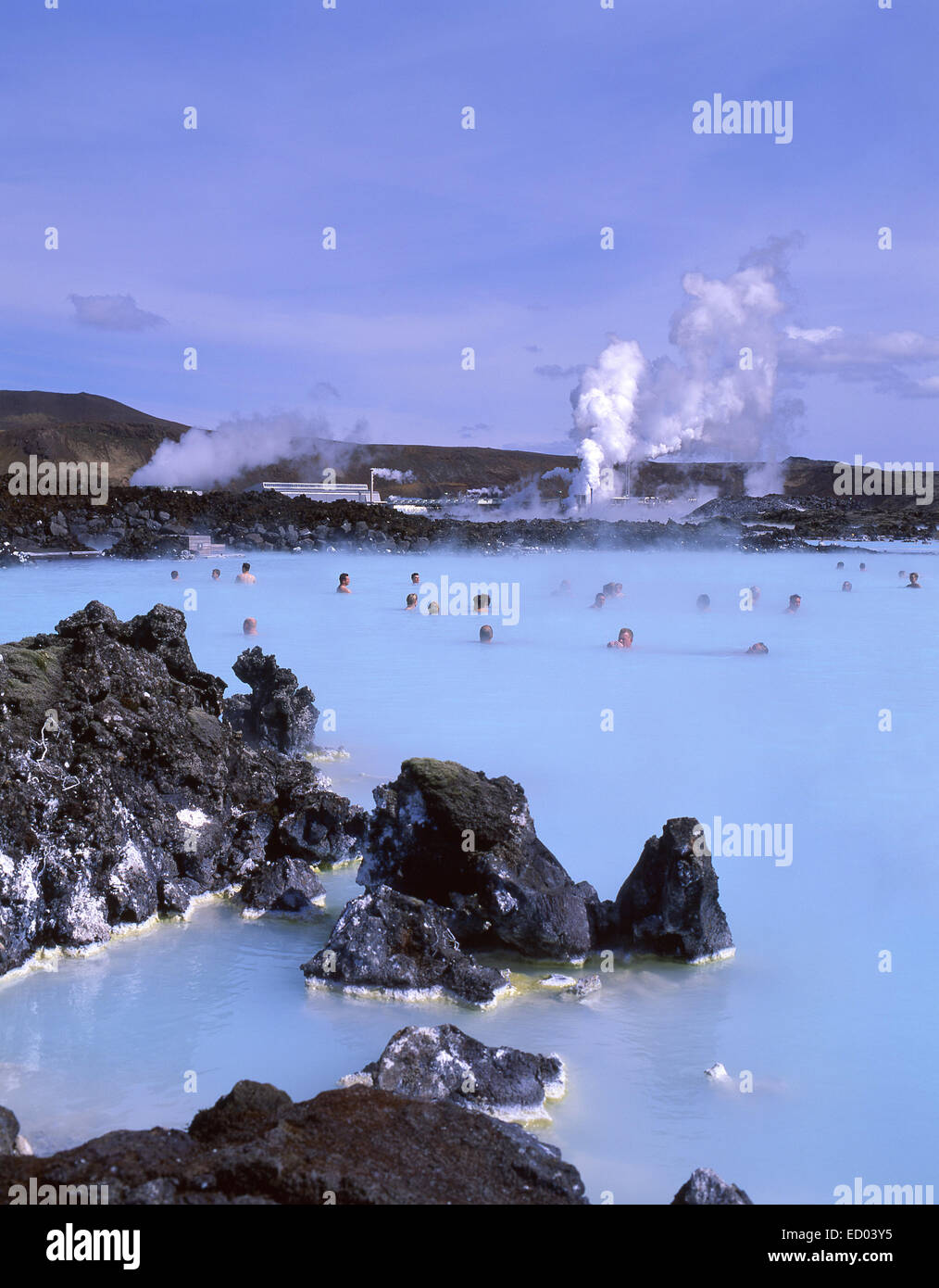 Blue Lagoon Natural Geothermal Spa (Bláa lónið), Grindavik, Southern Peninsula Region, Republic of Iceland Stock Photo