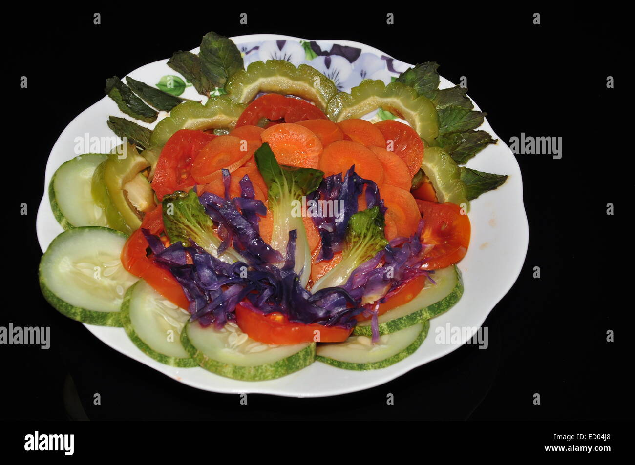 mix colorful vegetable salads Stock Photo