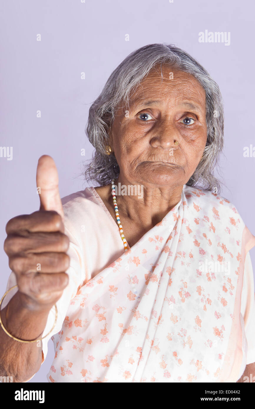 1 indian Old Senior Woman Stock Photo