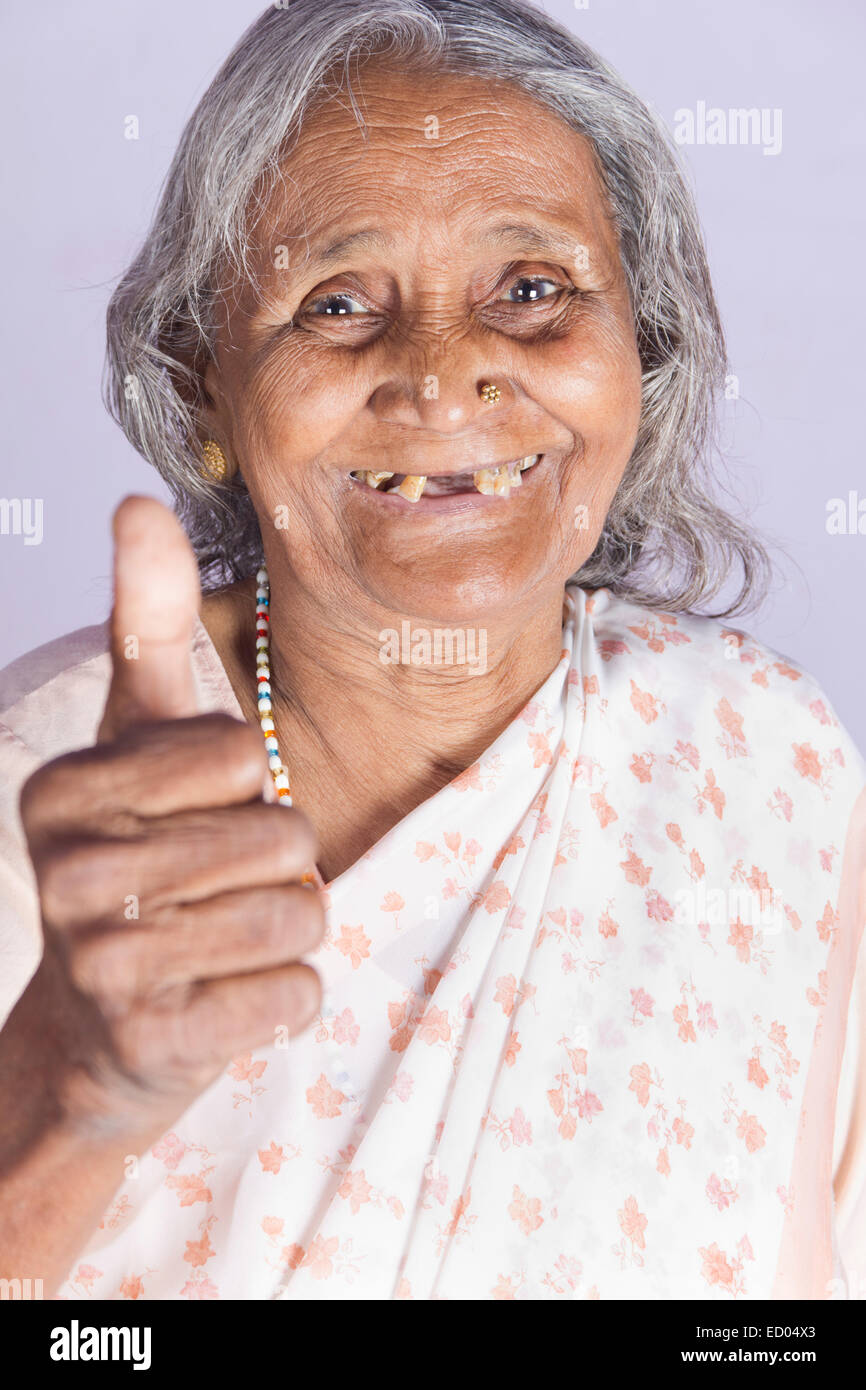 Old lady woman thumb up hi-res stock photography and images - Alamy