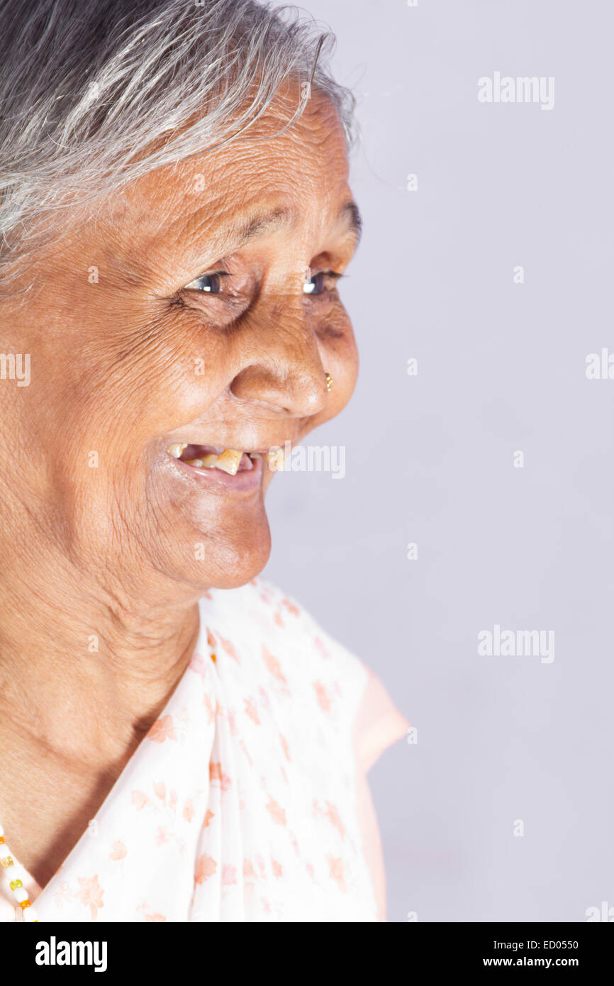 1 indian Old Senior Woman Stock Photo