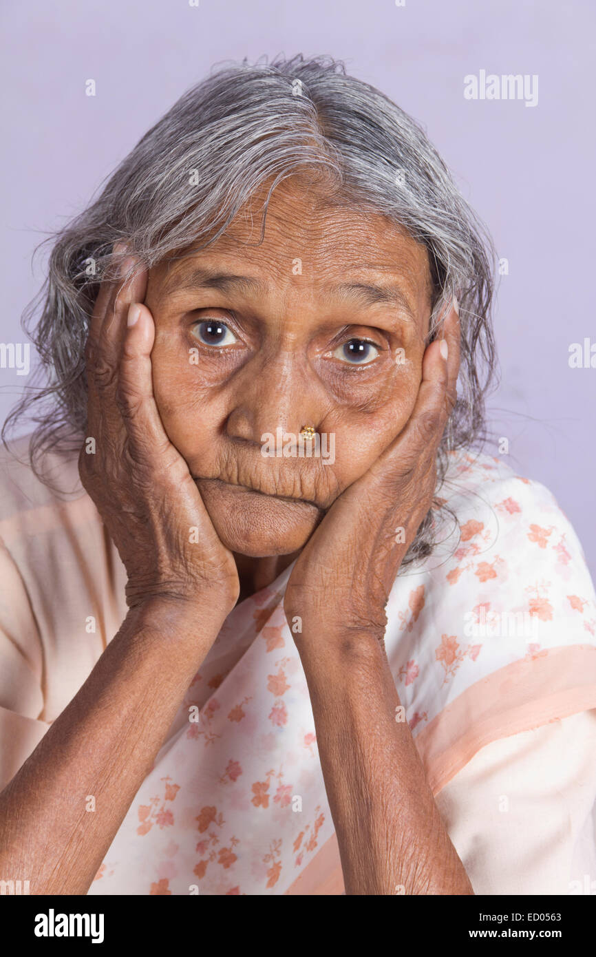 1 indian Old Senior Woman Stock Photo - Alamy