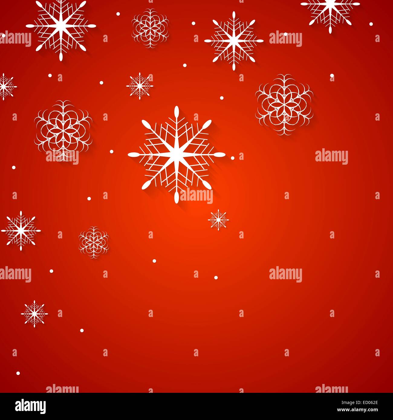 White snowflakes on red background. Vector design Stock Photo - Alamy
