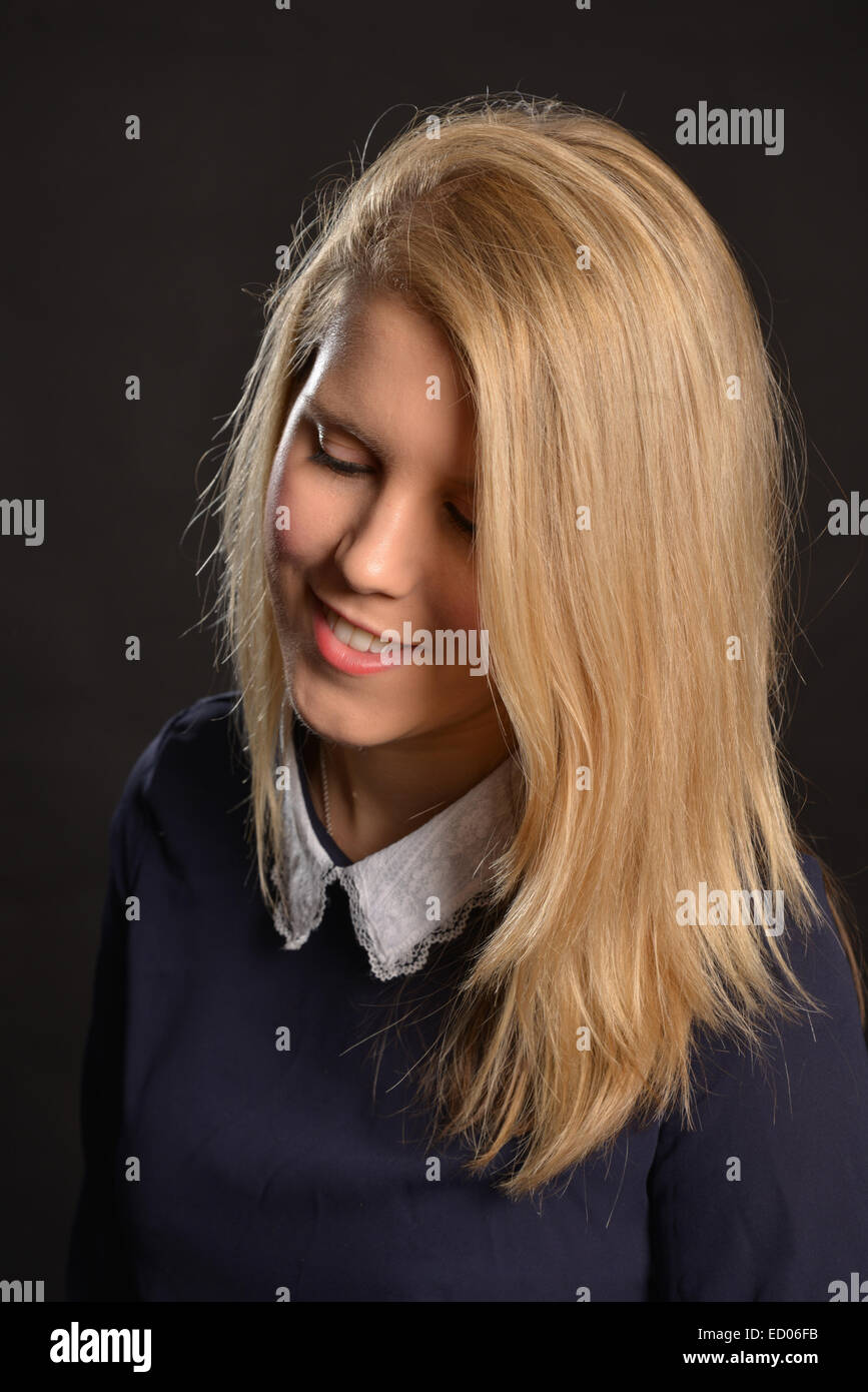 Studio portrait of a young blonde woman (20's) Stock Photo