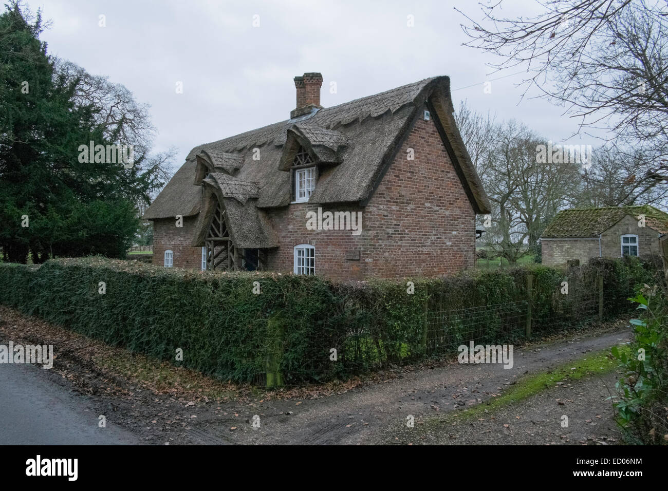 Thatched Cottage in Frampton Lincolnshire Stock Photo Alamy