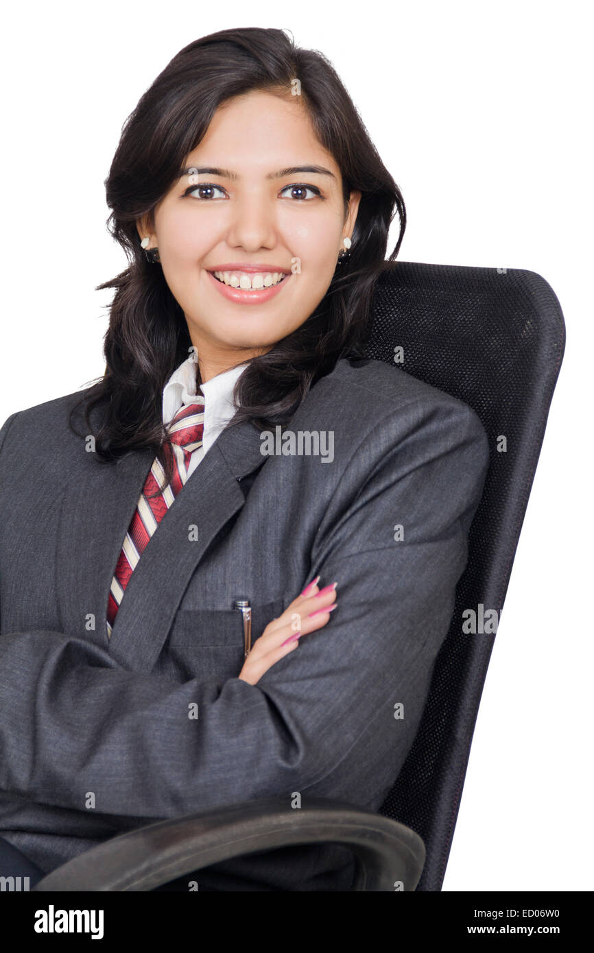 1 indian Business woman Sitting Chair Stock Photo - Alamy