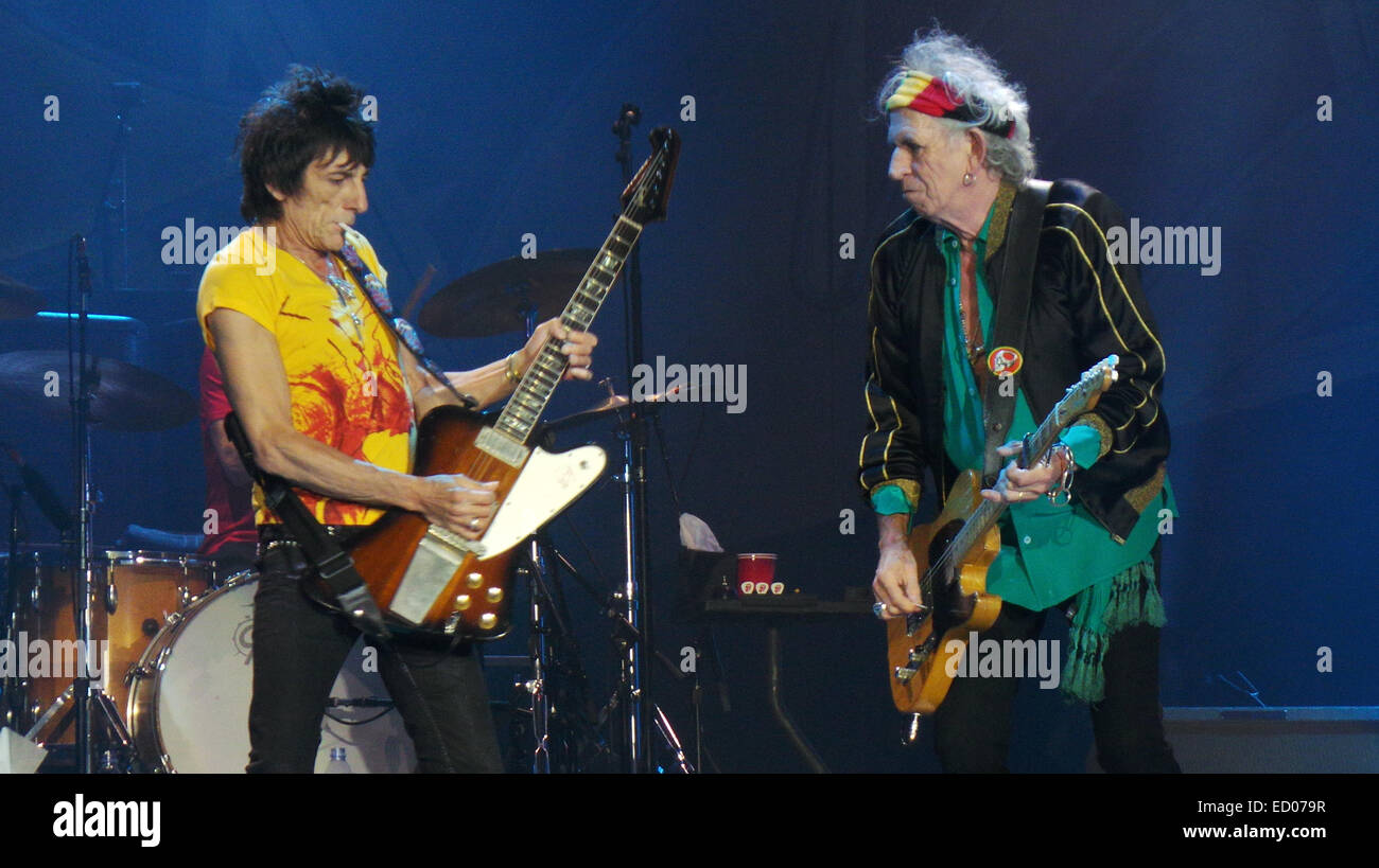 Mick Jagger and the Rolling Stones play a sell out concert in Germany  Featuring: Keith Richards,Ronnie Wood Where: Dusseldorf, Germany When: 20 Jun 2014 Stock Photo