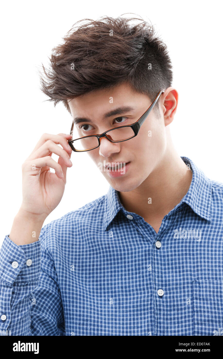 Asian man wearing glasses posing hi-res stock photography and images ...